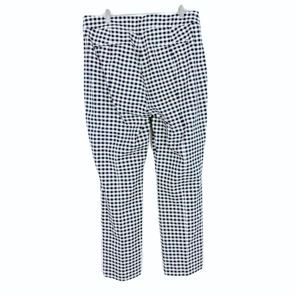 J. Crew Remi Pant Gingham Button Leg Navy White Size 16T 16 TALL EUC - Picture 9 of 12